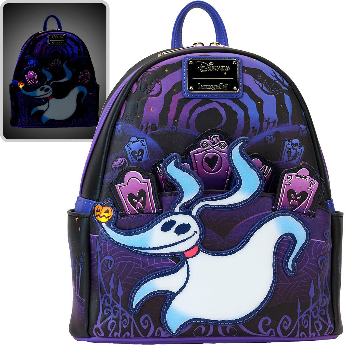 Loungefly™ Disney™ Nightmare Before Christmas™ Zero and Jack Light-Up Mini Backpack