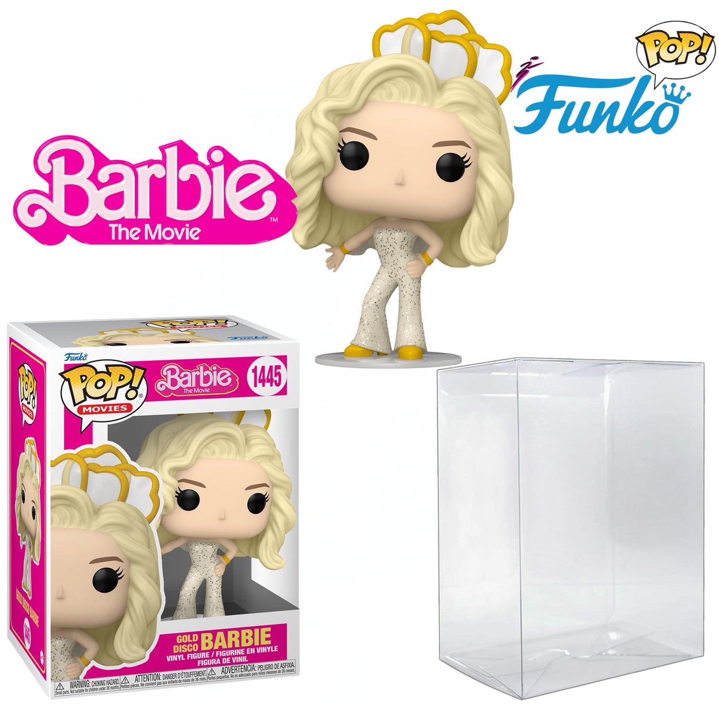 Barbie™ Movie Gold Disco Barbie™ Funko Pop! Vinyl Figure #1445 W/ Plastic Pop Protector