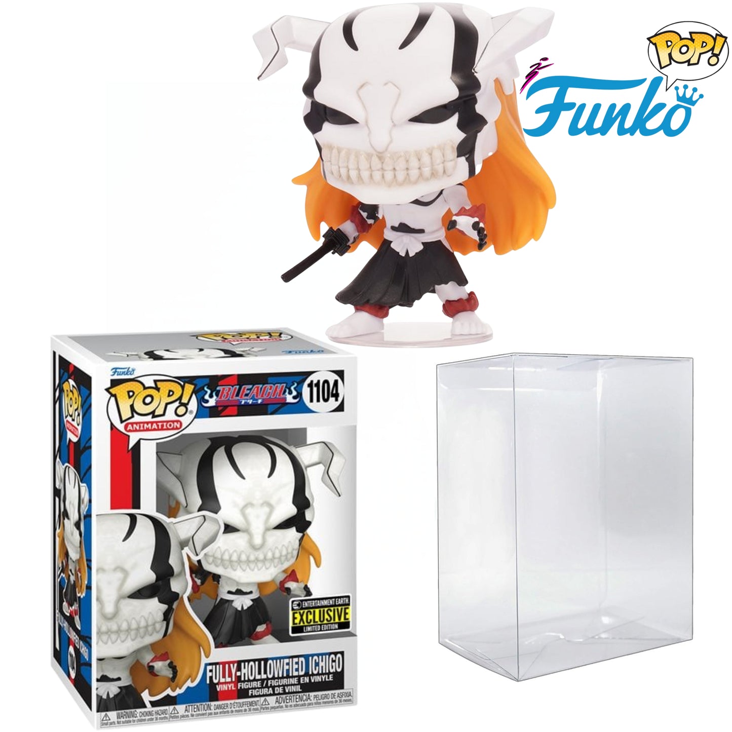 CLEARANCE!! Bleach™ Fully Hollowfied Ichigo Funko Pop!™ Vinyl Figure #1104 - Entertainment Earth Exclusive W/ Plastic Pop Protector