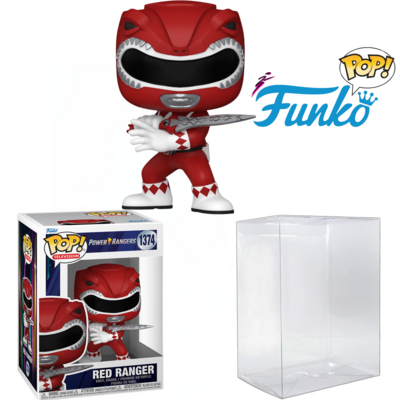 CLEARANCE!! Mighty Morphin™ Power Rangers™ 30th Anniversary Red Ranger™ Funko Pop!™ Vinyl Figure #1374 W/ Plastic Pop Protector