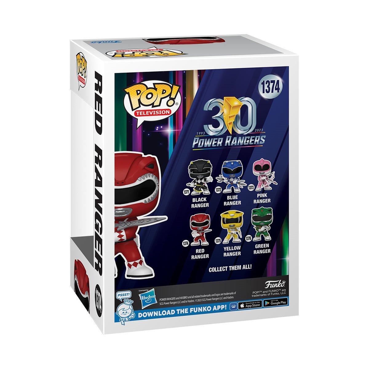 CLEARANCE!! Mighty Morphin™ Power Rangers™ 30th Anniversary Red Ranger™ Funko Pop!™ Vinyl Figure #1374 W/ Plastic Pop Protector