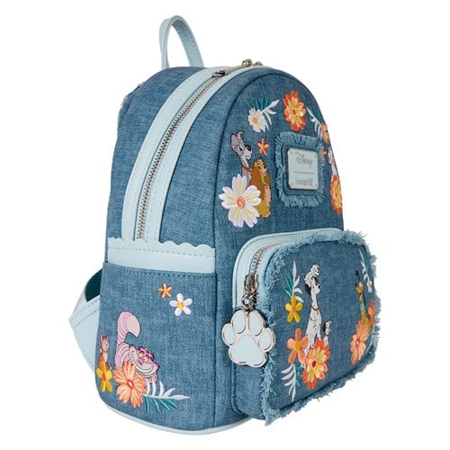 Loungefly™ Disney™ Dogs and Cats Denim Fringe Mini-Backpack