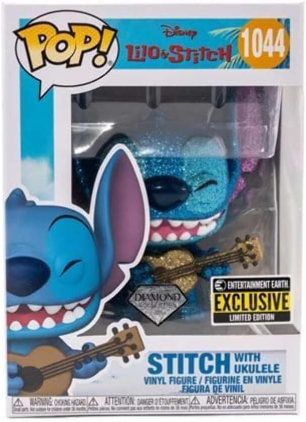 Disney™ Funko Pop!™ Lilo & Stitch™ - Stitch with Ukulele Diamond Glitter Vinyl Figure - Entertainment Earth Exclusive #1044