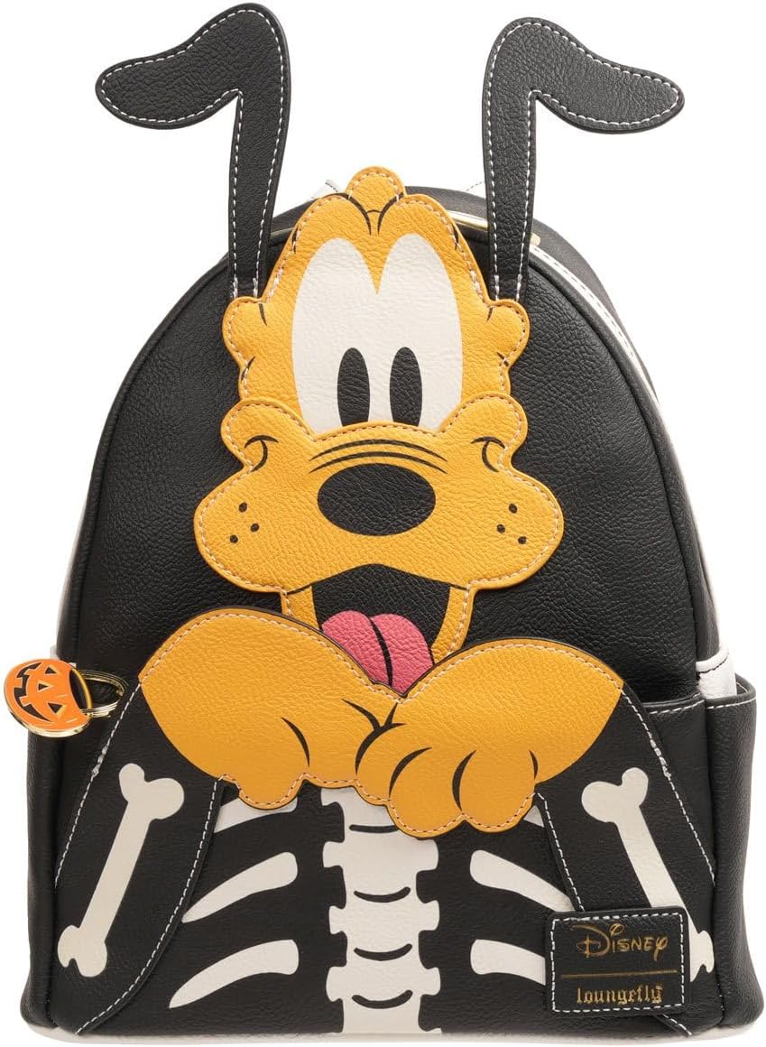 Loungefly™ Disney™ Pluto Skellington Glow-in-the-Dark Mini-Backpack - Entertainment Earth Exclusive