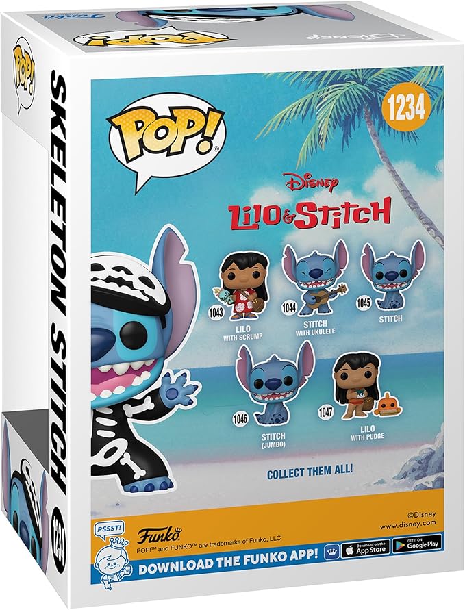 Disney™ Lilo & Stitch™ -Skeleton Stitch Funko Pop!™ Vinyl Figure #1234 - Entertainment Earth Exclusive w/ Plastic Pop Protector