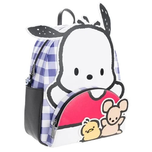 Loungefly™ Sanrio™ Pochacco Hello Kitty™ and Friends Cosplay Plaid Mini-Backpack - Entertainment Earth Exclusive