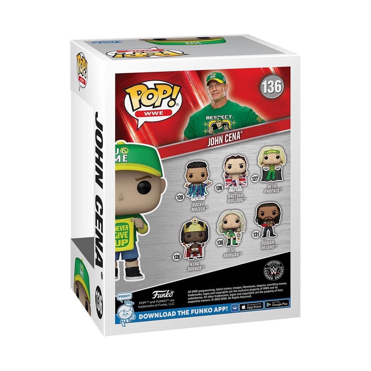 WWE™ John Cena (Never Give Up) Funko Pop!™ Vinyl Figure #136 w/ Plastic Protector