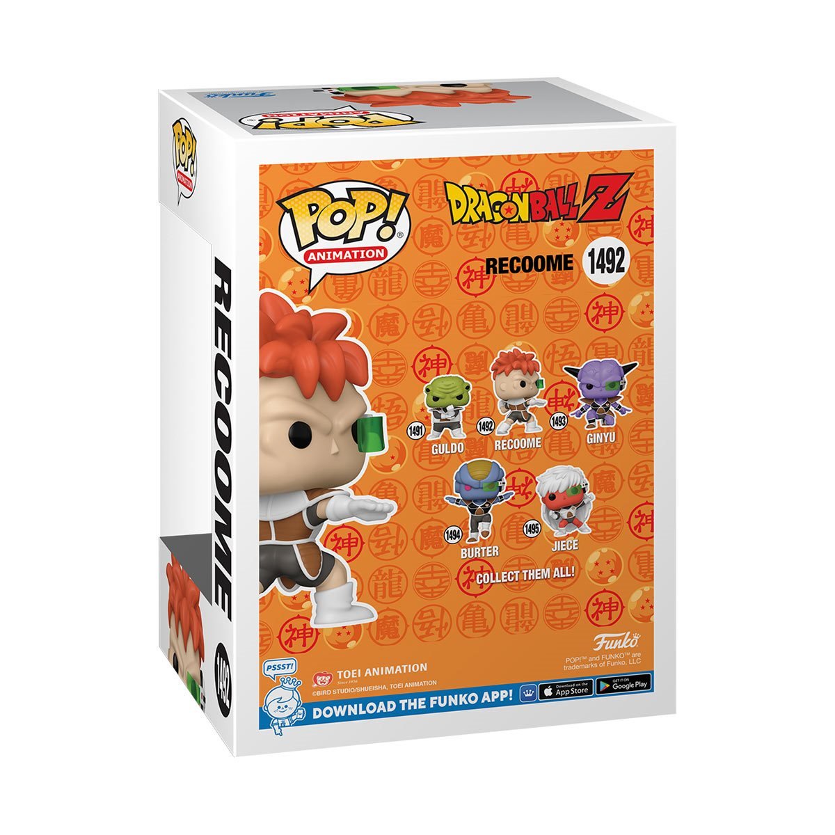 Dragon Ball Z™ Recoome Glow-in-the-Dark Funko Pop!™ Vinyl Figure #1492 - Entertainment Earth Exclusive W/ Plastic Pop Protector