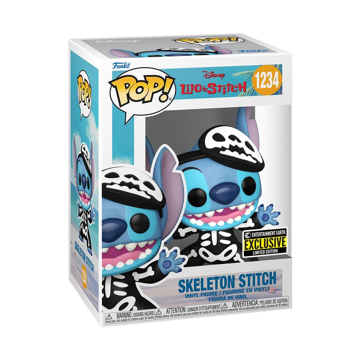 Disney™ Lilo & Stitch™ -Skeleton Stitch Funko Pop!™ Vinyl Figure #1234 - Entertainment Earth Exclusive w/ Plastic Pop Protector