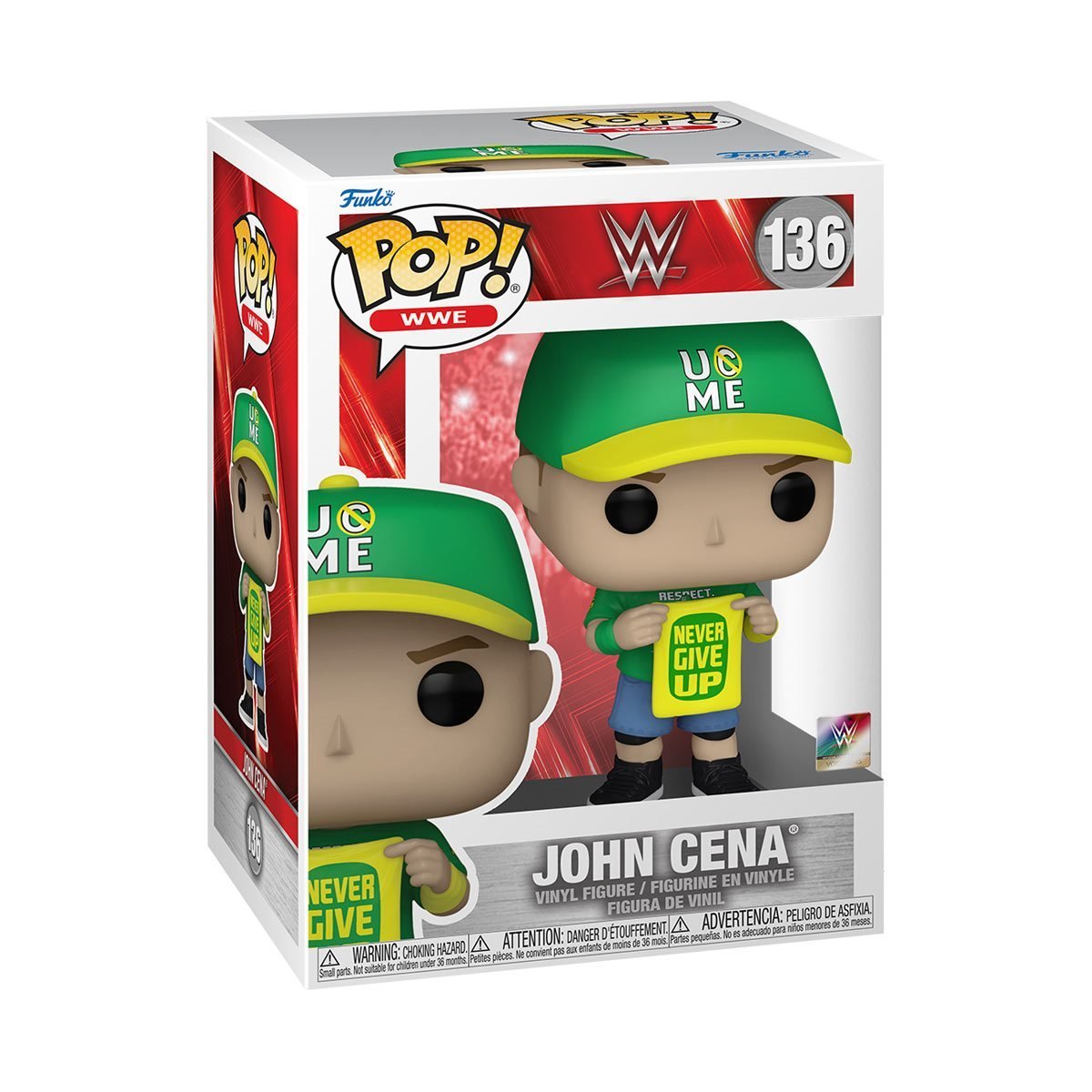 WWE™ John Cena (Never Give Up) Funko Pop!™ Vinyl Figure #136 w/ Plastic Protector