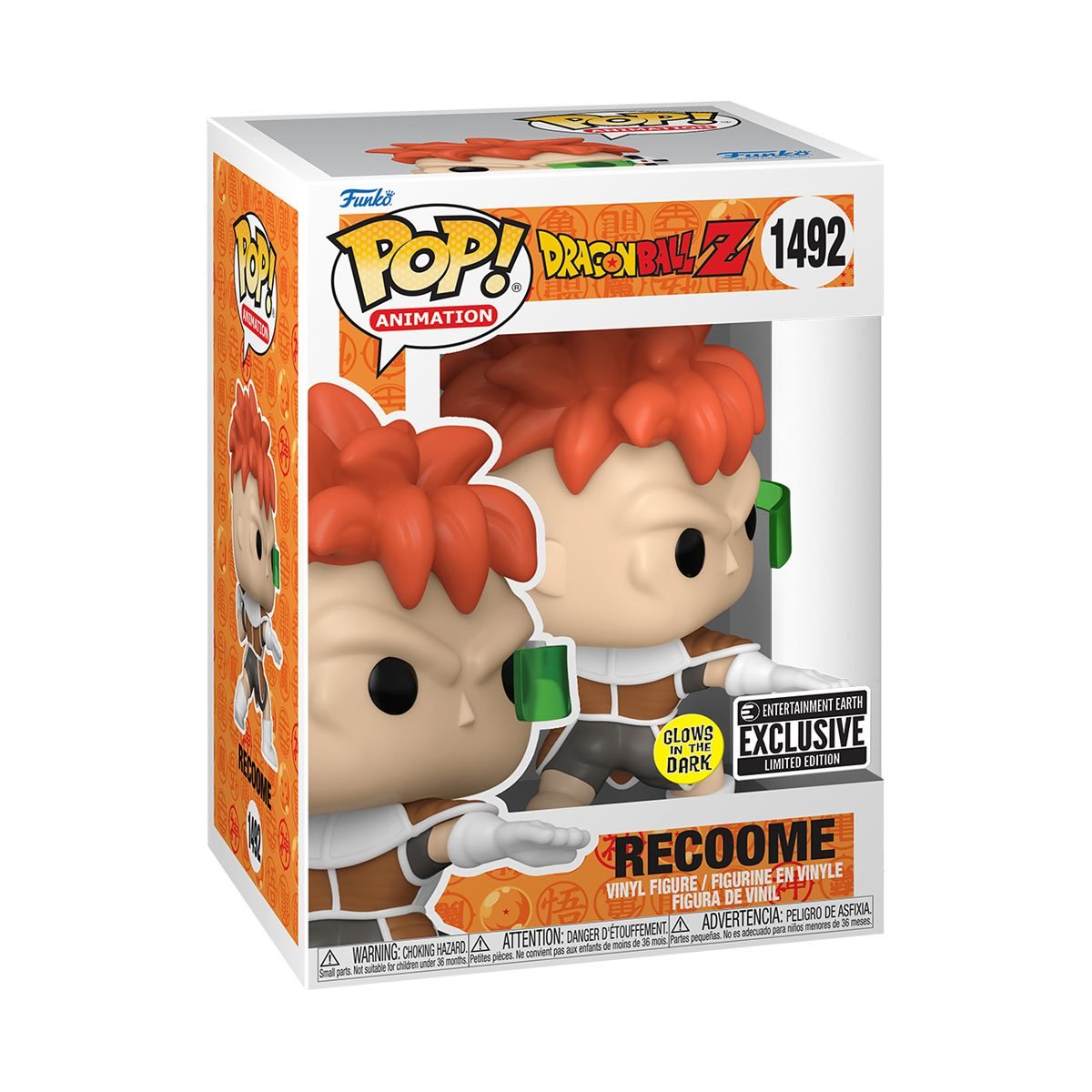 Dragon Ball Z™ Recoome Glow-in-the-Dark Funko Pop!™ Vinyl Figure #1492 - Entertainment Earth Exclusive W/ Plastic Pop Protector