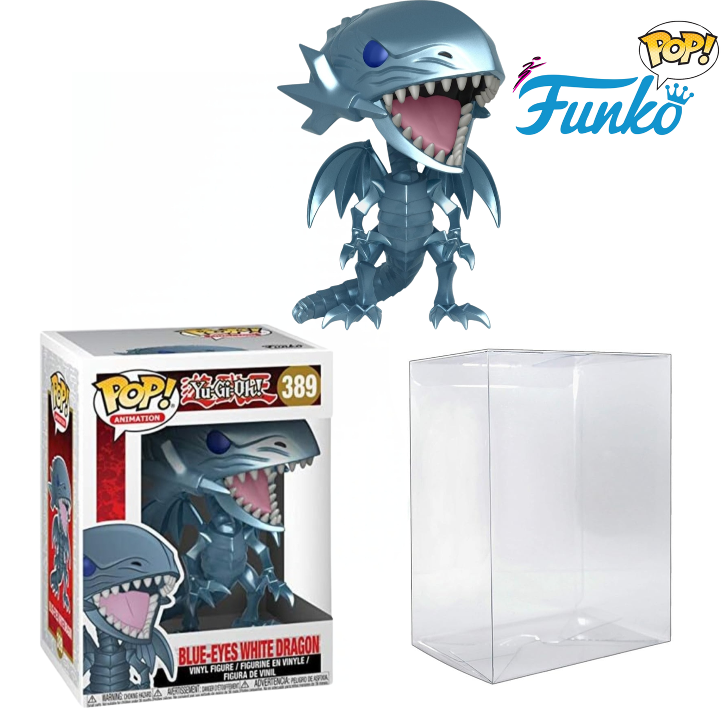 Yu-Gi-Oh™! Blue Eyes White Dragon Funko Pop!™ Vinyl Figure #389 W/ Plastic Pop Protector