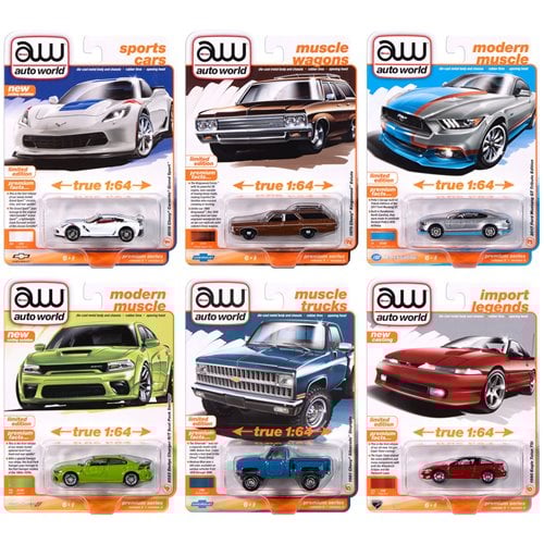 Auto World™ Premium 2024 Release 3 Version A 1:64 Scale Die-Cast Metal Vehicle Case of 6