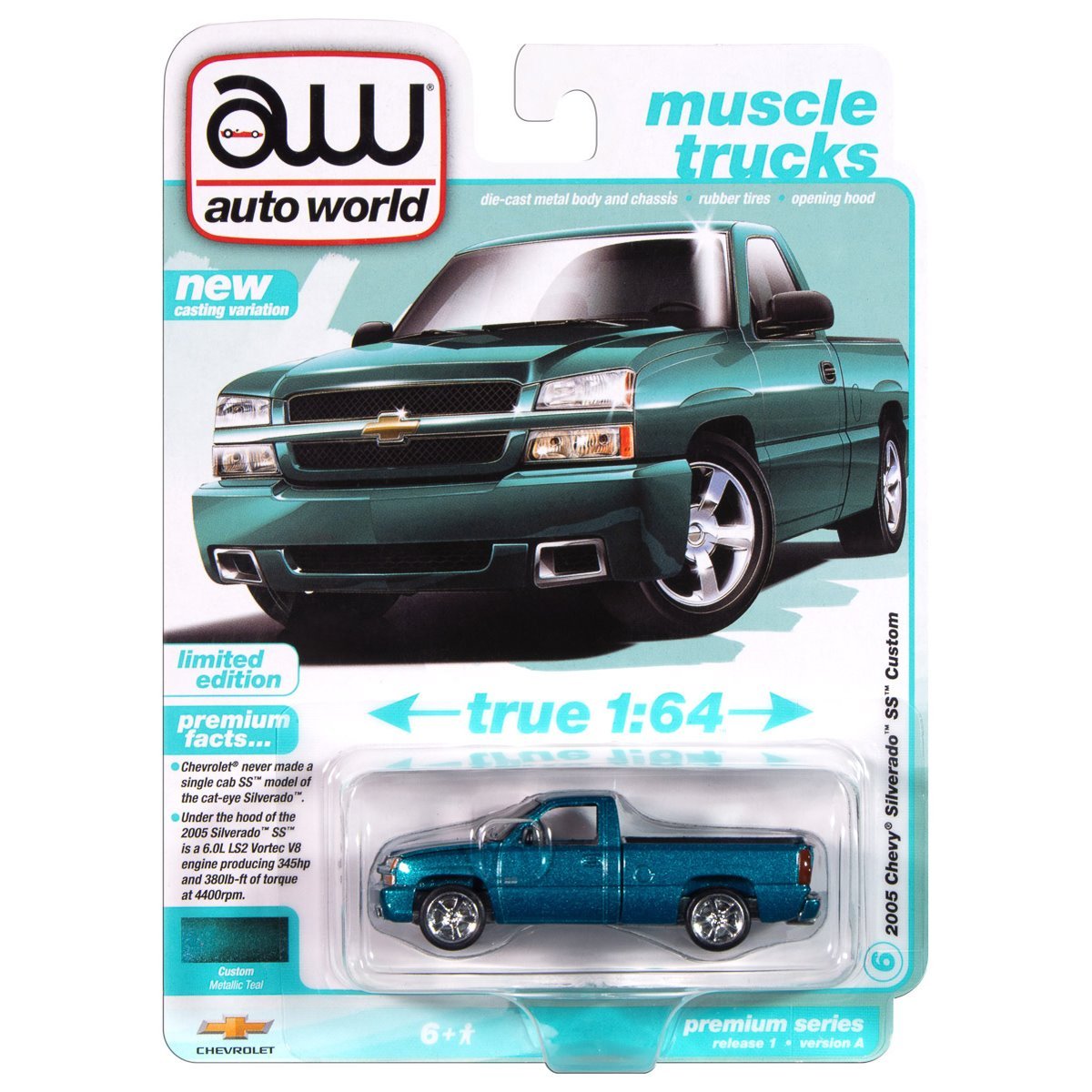 Auto World™ Premium 2025 Release 1 Version A 1:64 Scale Die-Cast Metal Vehicle Case of 6