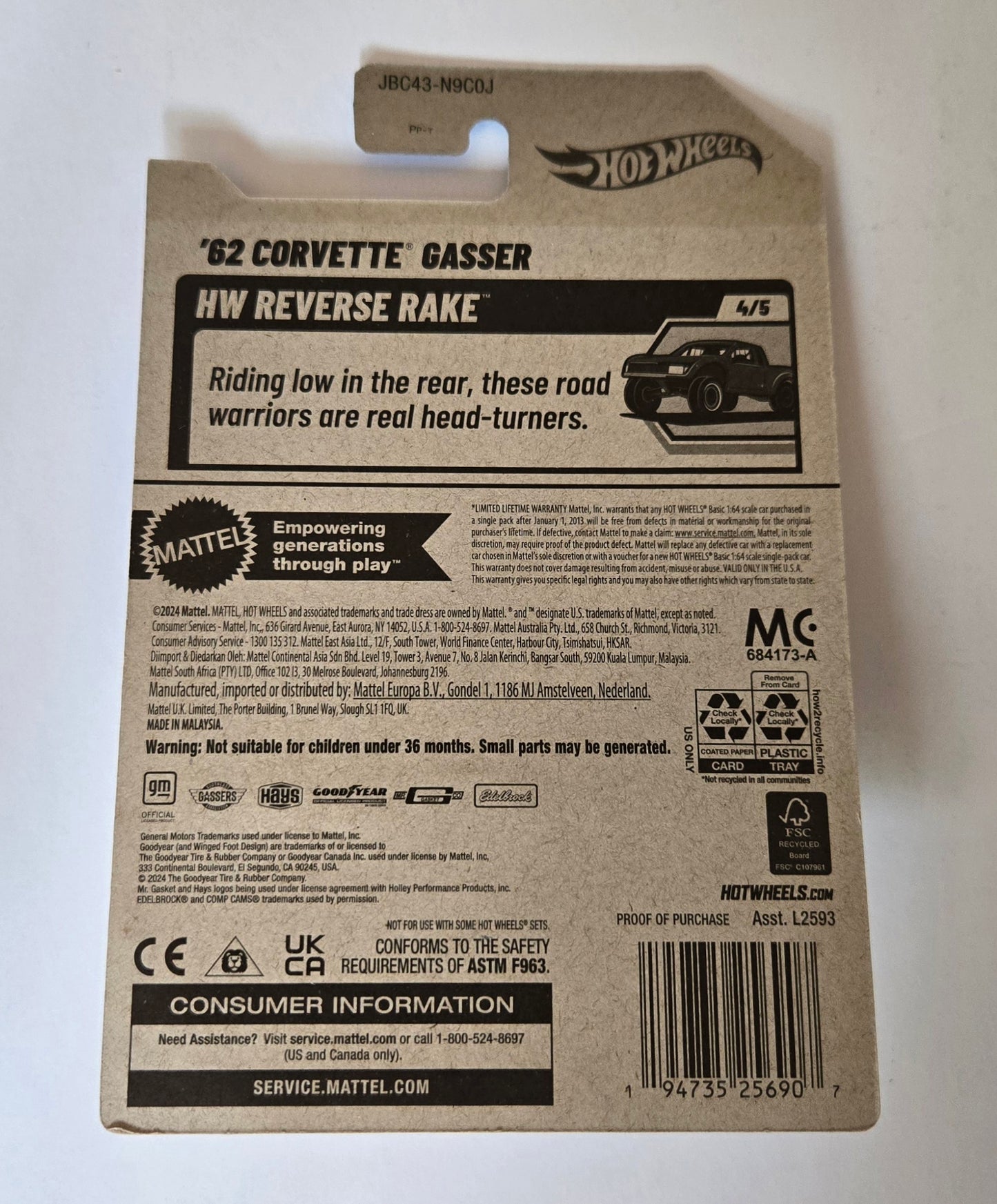 Hot Wheels™ '62 Corvette™ Gasser™ Super Treasure Hunt™