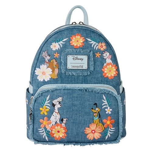 Loungefly™ Disney™ Dogs and Cats Denim Fringe Mini-Backpack